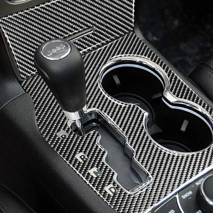 Carbon Fiber Center Console Cup Holder Cover Trim Fits Grand Cherokee 2011-2013