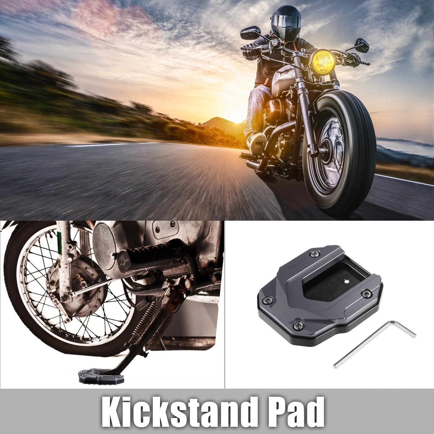 Aluminum Alloy Motorcycle Kickstand Plate Pad for BMW