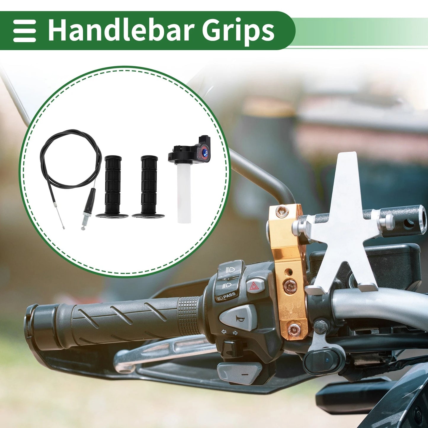 7/8 22mm Motorcycle Hand Grips End Grips Rubber for Make Model