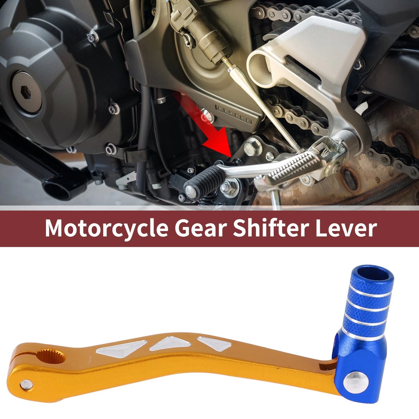 Folding Gear Shifter Lever Gold Tone Blue for Yamaha TTR 50cc