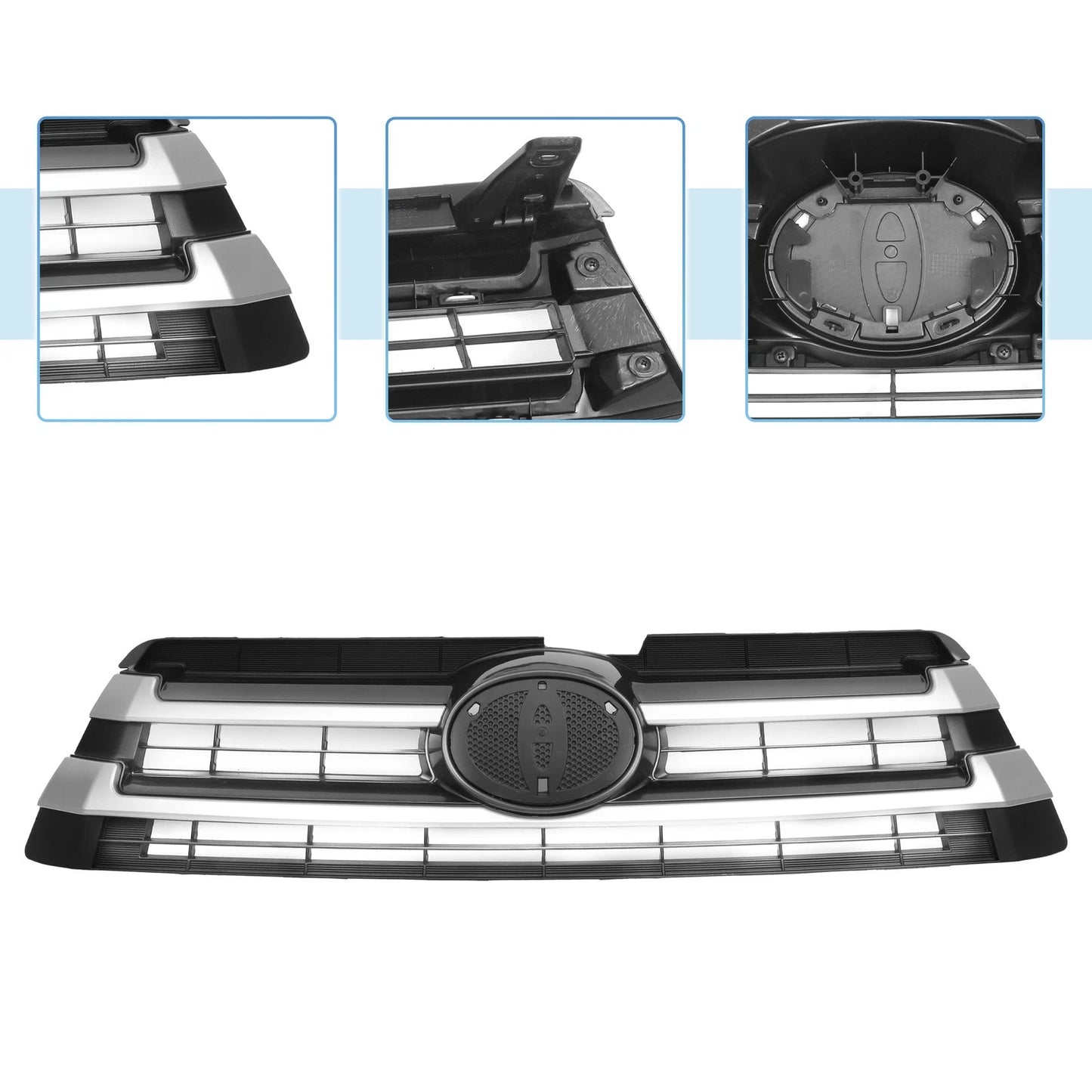 Front Upper Bumper Grille for Toyota Highlander 2017-2019 Black