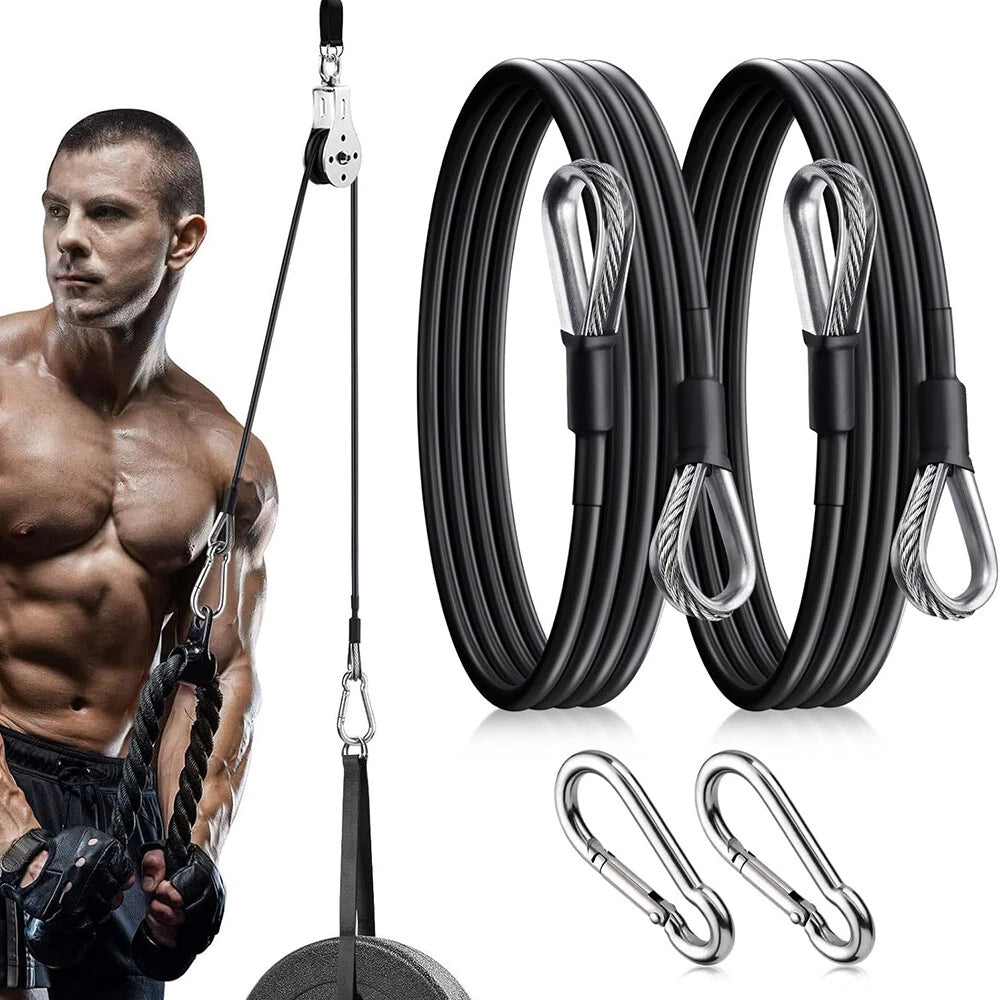 Pull Down Gym Cable Extensions with  Carabiners