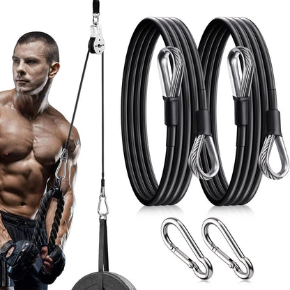 Pull Down Gym Cable Extensions with  Carabiners