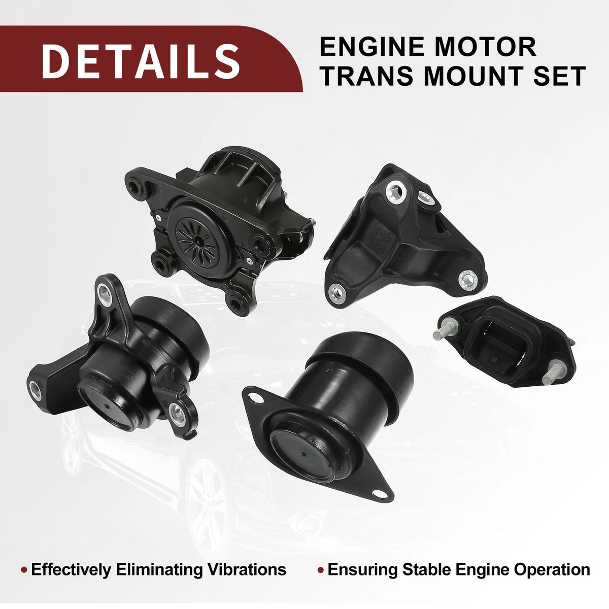 Trans Mount Set 2.4L for Honda Accord & Acura TSX 1 Set (2008-2012)