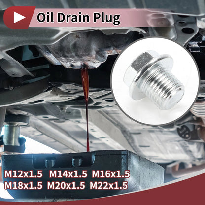 Engine Oil Drain Plug M12x1.5 M14x1.5 1 Set for Car Motorcycle Boat