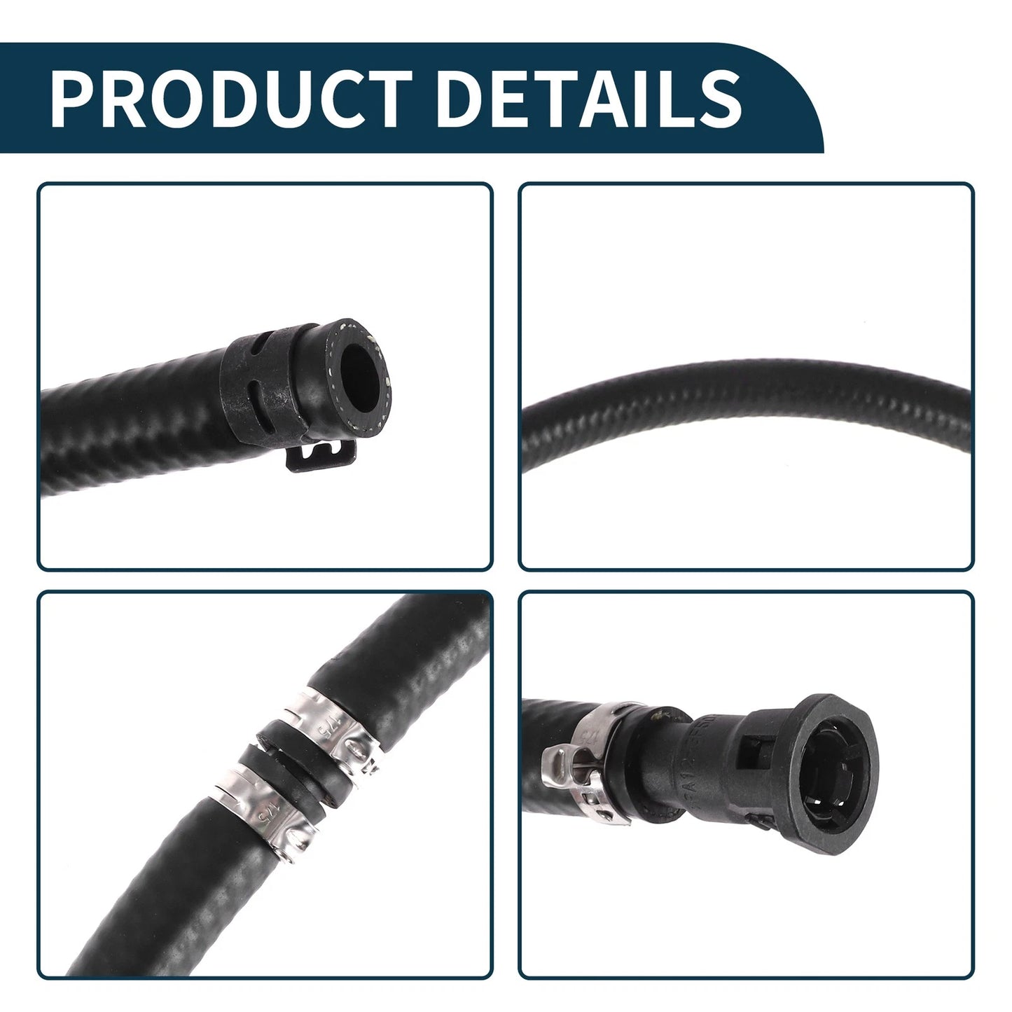 Radiator Hose Coolant Pipe for Volvo S40 (2004-2010) Rubber Black 1 Pcs