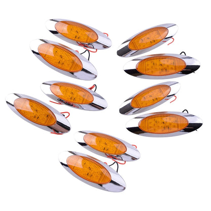 10x Amber Thin LED Clearance Marker Lights for Car Truck Trailer RV Boat