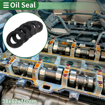 Oil Seal / 38x62x10mm / NBR Rubber High Pressure Black 5 Pcs