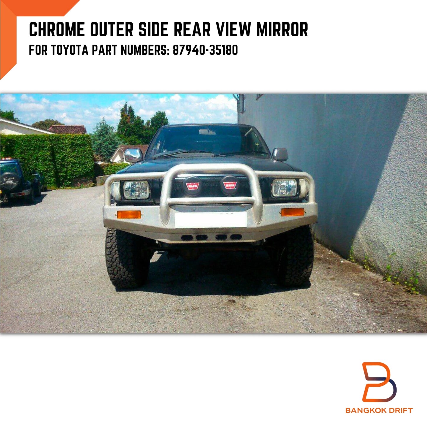 Chrome Door Mirror LH for Toyota Hilux LN106 4WD Ute 4Runner Surf (1988-1997)