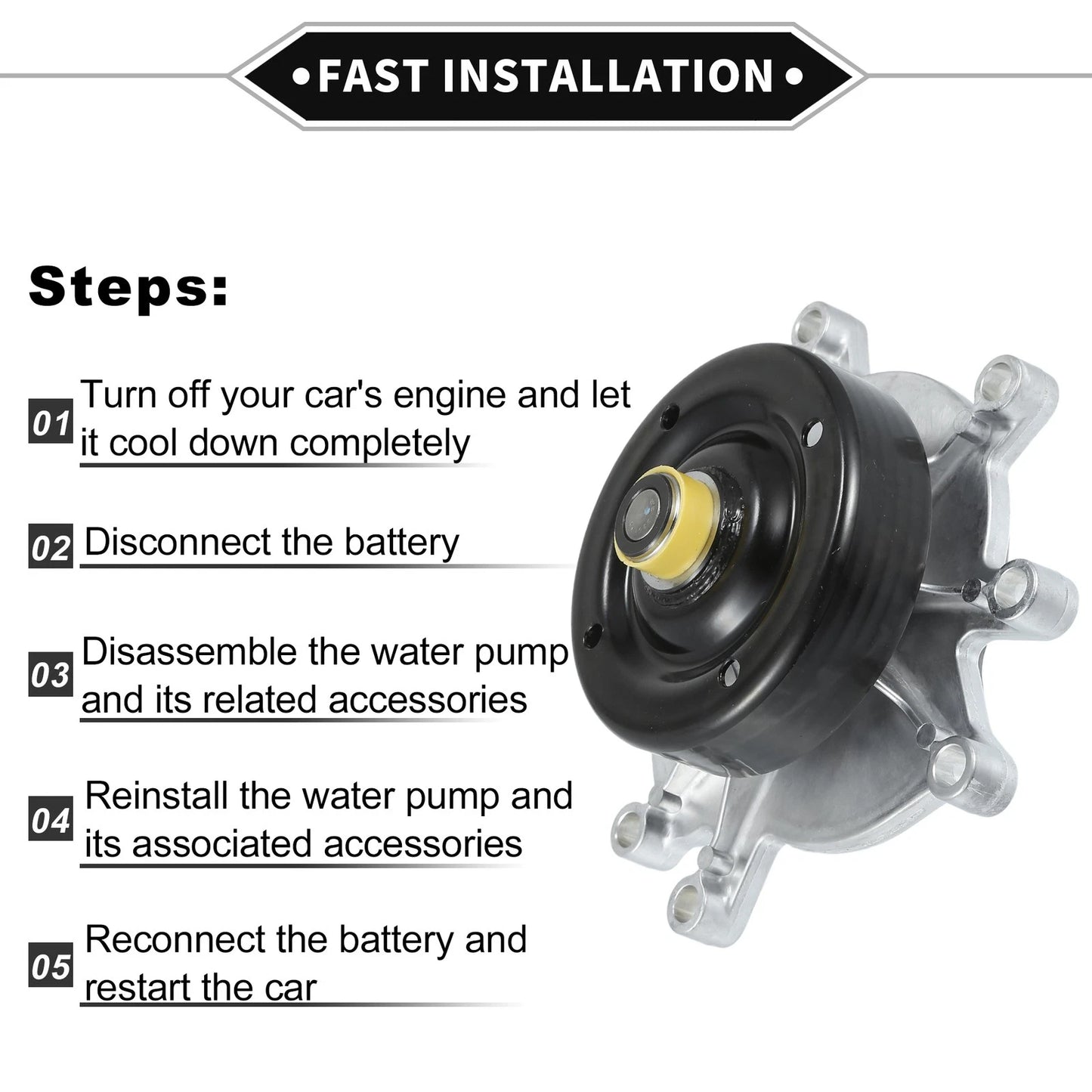 Water Pump for Chrysler Aspen for Dodge Dakota (2007-2009)