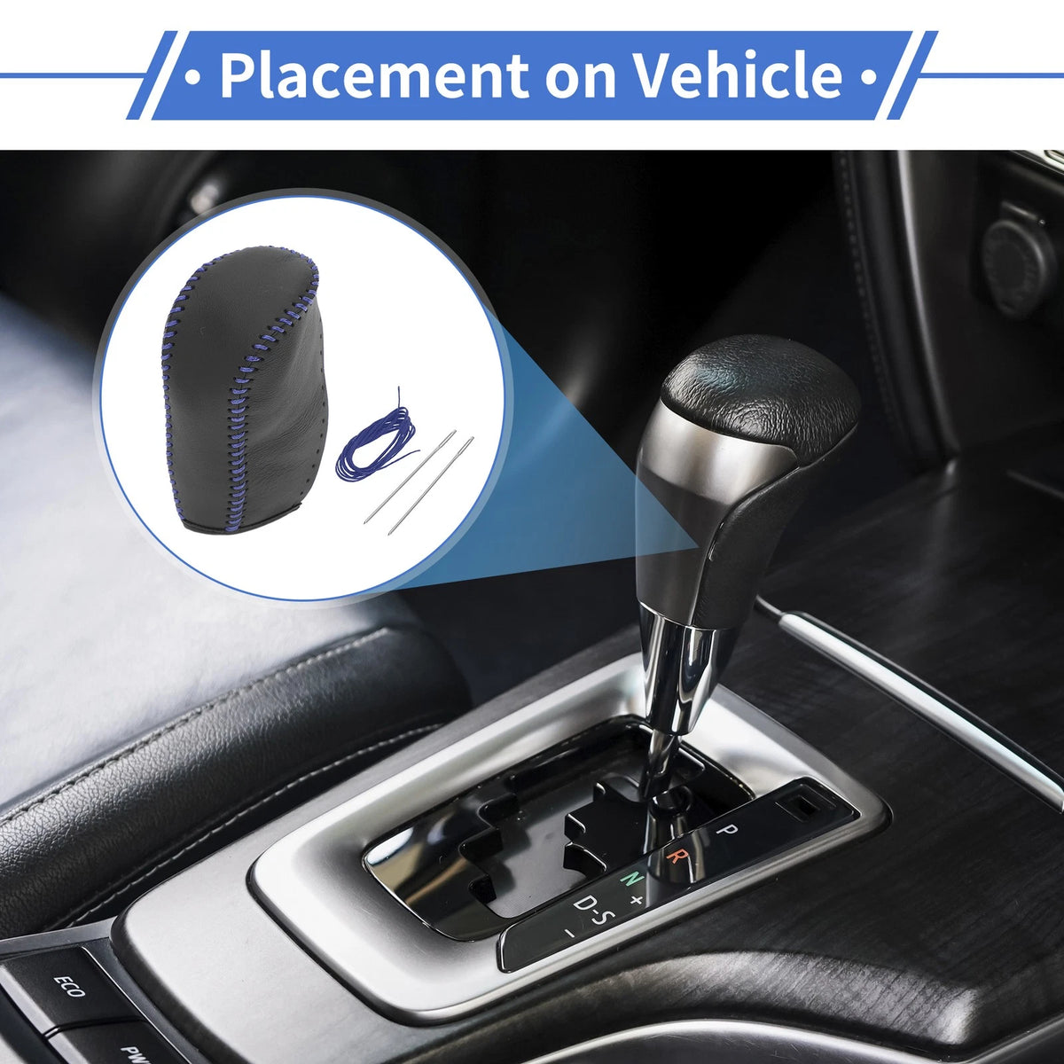 Car Gear Shift Knob Cover for Hyundai Tucson (2010-2013) - Black & Blue