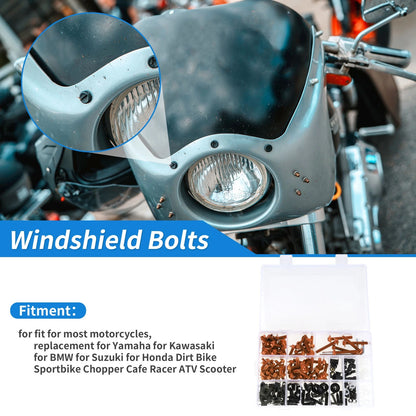 Windshield Bolts for Yamaha motorcycles Aluminum Rubber Orange