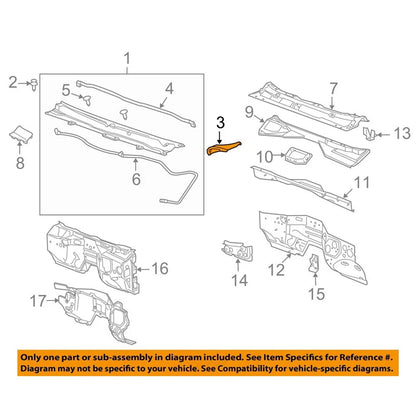 Right Side Windshield Cowl Vent Cover for Chevrolet Silverado