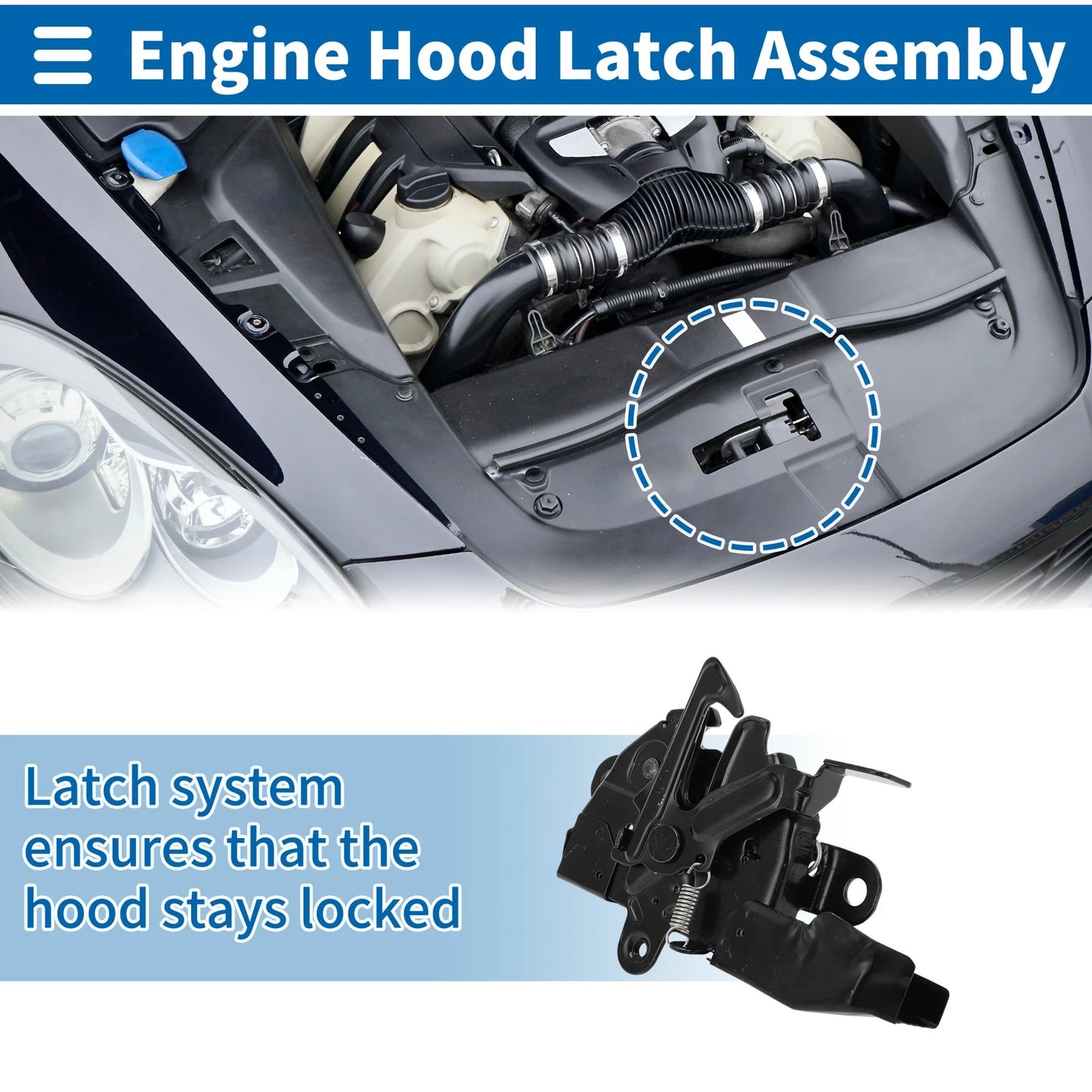 Hood Latch Assembly 1 Pc for Toyota Highlander (2010–2013)