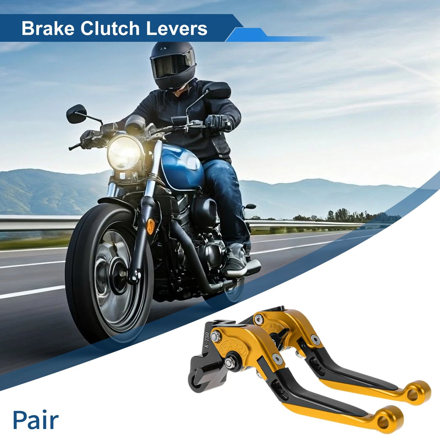 Brake Clutch Lever for Kawasaki NINJA650R Gold Tone Black