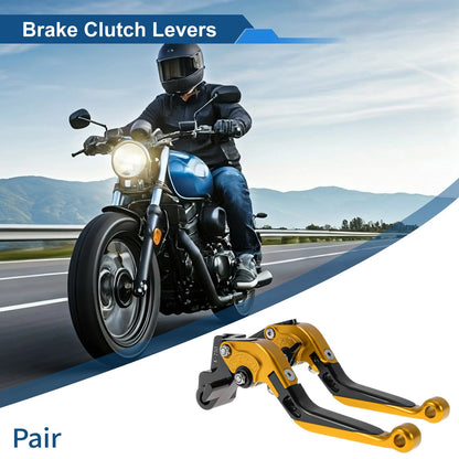 Brake Clutch Lever for Kawasaki NINJA650R Gold Tone Black