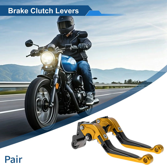 Brake Clutch Lever for Kawasaki NINJA650R Gold Tone Black