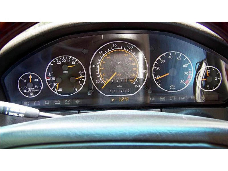 Chrome Gauge Cluster Rings for Mercedes Benz W140 (1991-1998)