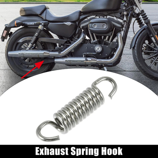 Exhaust Pipe Spring Hook 43mm 1.69" Stainless Steel Silver Tone for Motorcycles