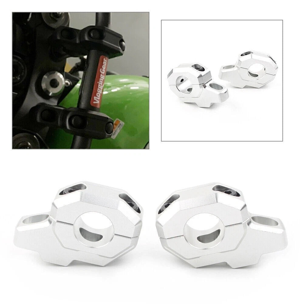 CNC Chrome Handlebar Riser Adapter for Kawasaki Z900RS (2018-2023)
