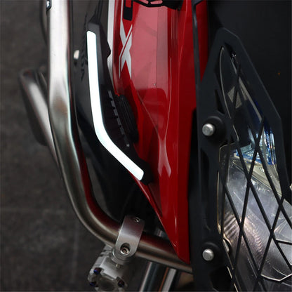 Motorcycle Front Side Aerodynamic Spoilers with White Light