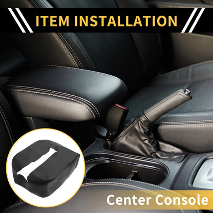 Center Console Cover for Chevrolet Silverado 1500 Microfiber Leather Black