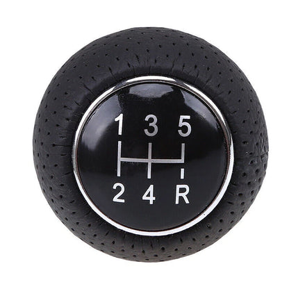 Leather Black Stitch Gear Shift Knob for Universal 5-Speed Manual Cars
