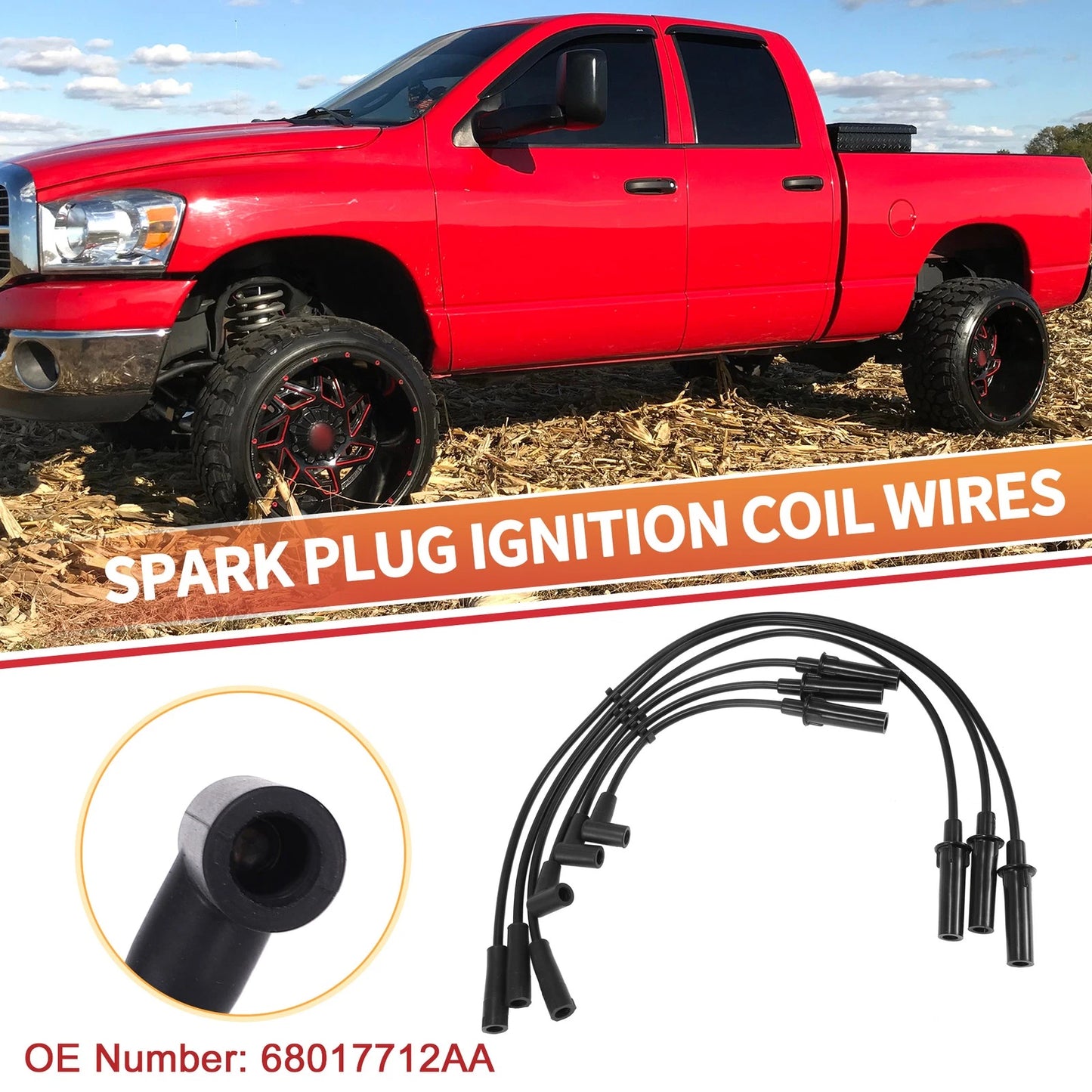 7 x Spark Plug Wire Ignition Coil Cable for Dodge Dakota (1999-2003)