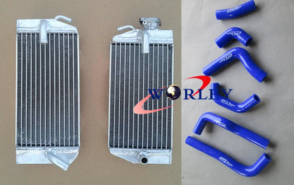 Aluminum Radiator + Blue Silicone Hose for Honda CRF450R (2002-2004)