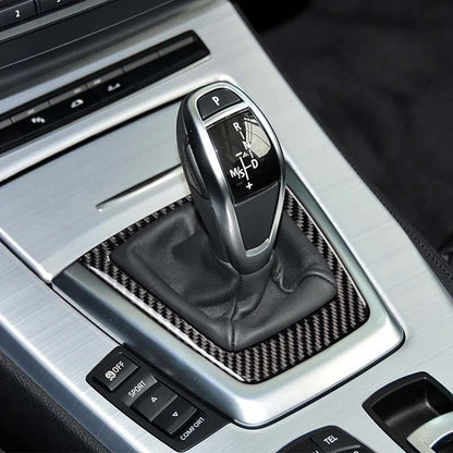 Carbon Fiber Center Console Gear Shift Knob Cover Trim Fit For BMW Z4 2009-2015