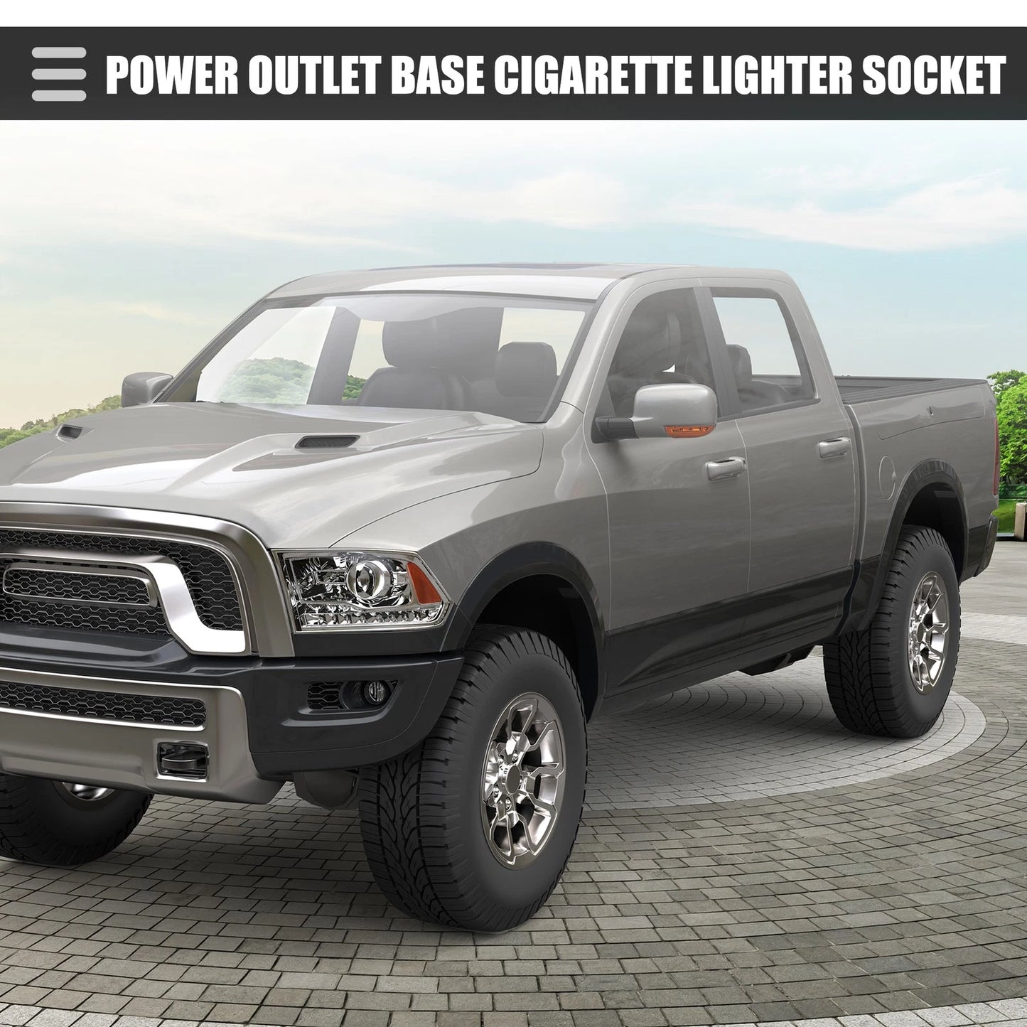 Cigarette Lighter Socket for Dodge Ram Jeep Chrysler (2002-2023)