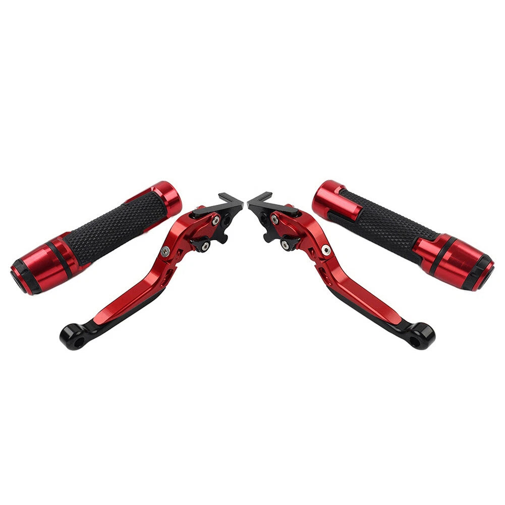 Red Extendable Brake Clutch Levers Grip Set for Kawasaki ZX6R (2005-2023)