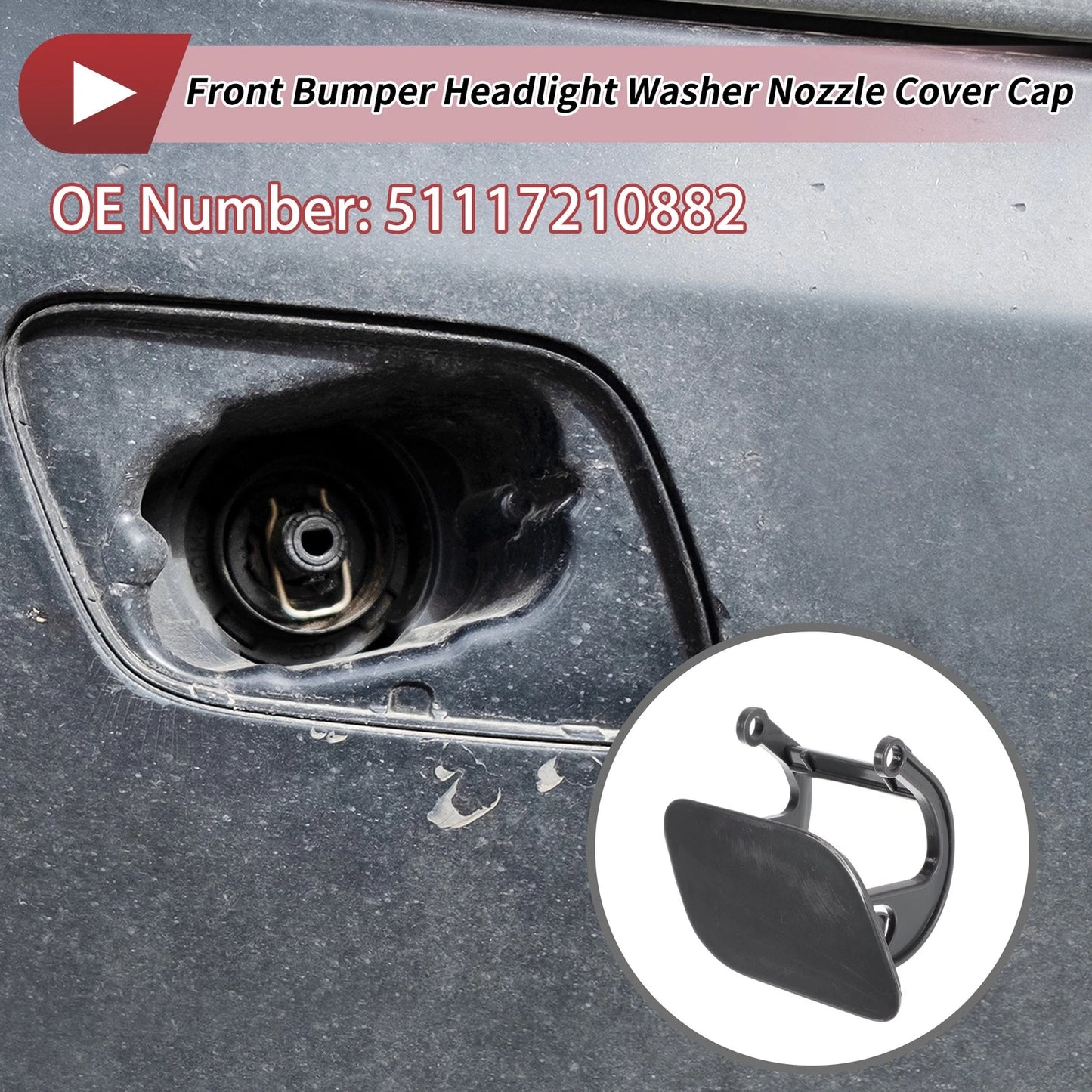 Front Right Washer Nozzle Cover for BMW 740i (2011-2015) Unpainted