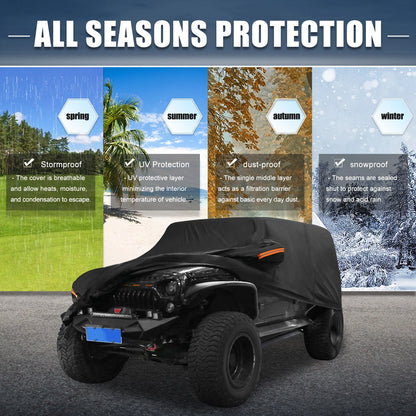 Waterproof Aluminum Film Car Cover for Jeep Wrangler JK 2007-2017