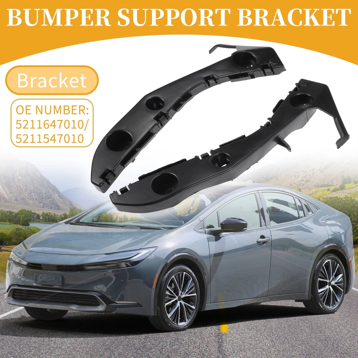 Front Bumper Support Bracket for Toyota Prius (2004-2009) - 1 Pair