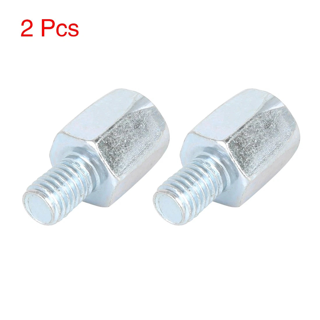 2 x 8mm RH to LH Rearview Mirrors Adapter Silver Tone for Motorcycle Bike