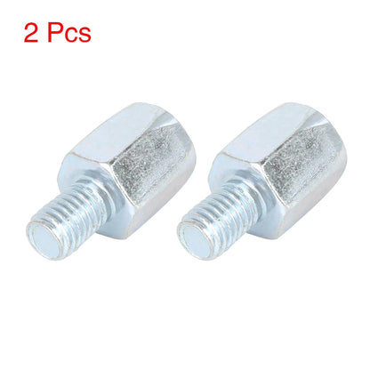 2 x 8mm RH to LH Rearview Mirrors Adapter Silver Tone for Motorcycle Bike