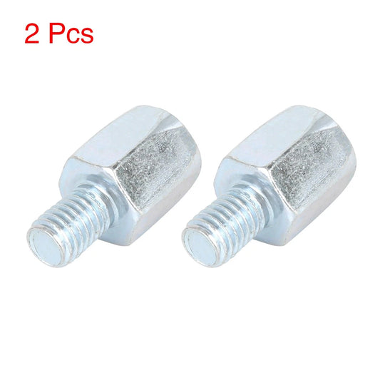2 x 8mm RH to LH Rearview Mirrors Adapter Silver Tone for Motorcycle Bike