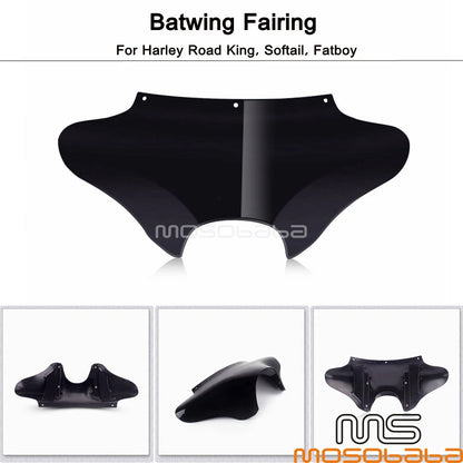 Batwing Headlight Fairing Black for Harley Road King, Fatboy, Softail (94-UP)