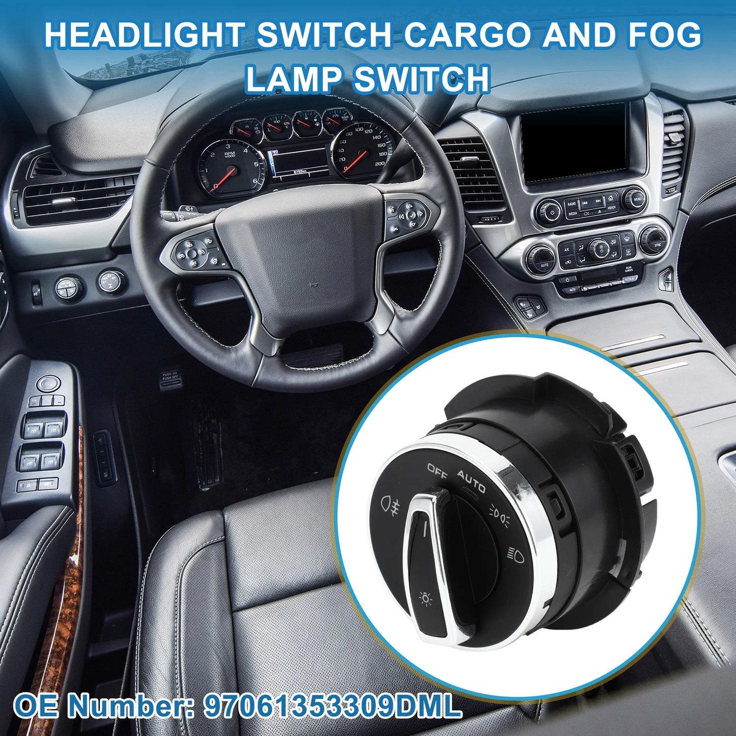 Plastic Black Headlight Switch for Porsche 718 Boxster (2023)