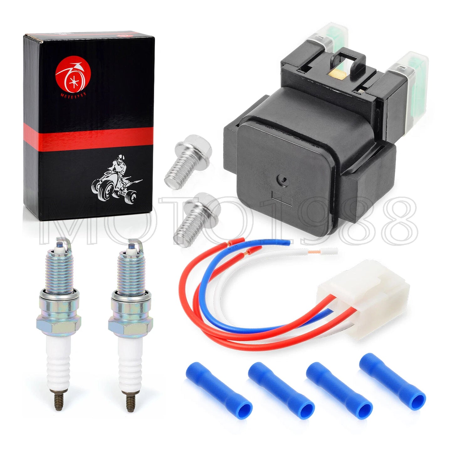 2 x Starter Relay Spark Plug for Yamaha V Star 1100 Silverado (2002–2009)