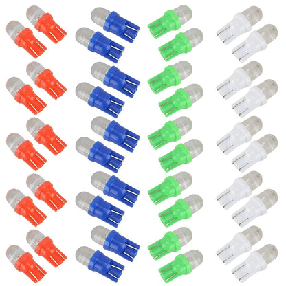 40 x T10 194 168 LED Bulbs for Car Dome Instrument Dash Light - Blue/Red/White/Green