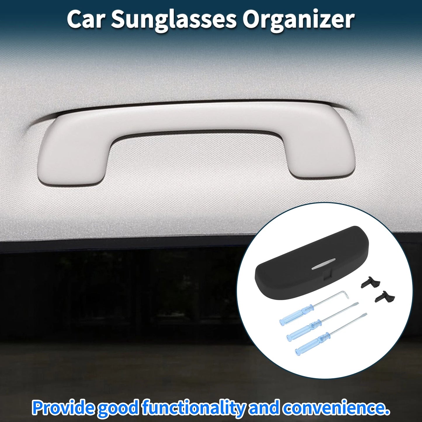 Sunglasses Case for BMW X1 F48 2016-2024 Eyeglasses Holder Storage Box Black