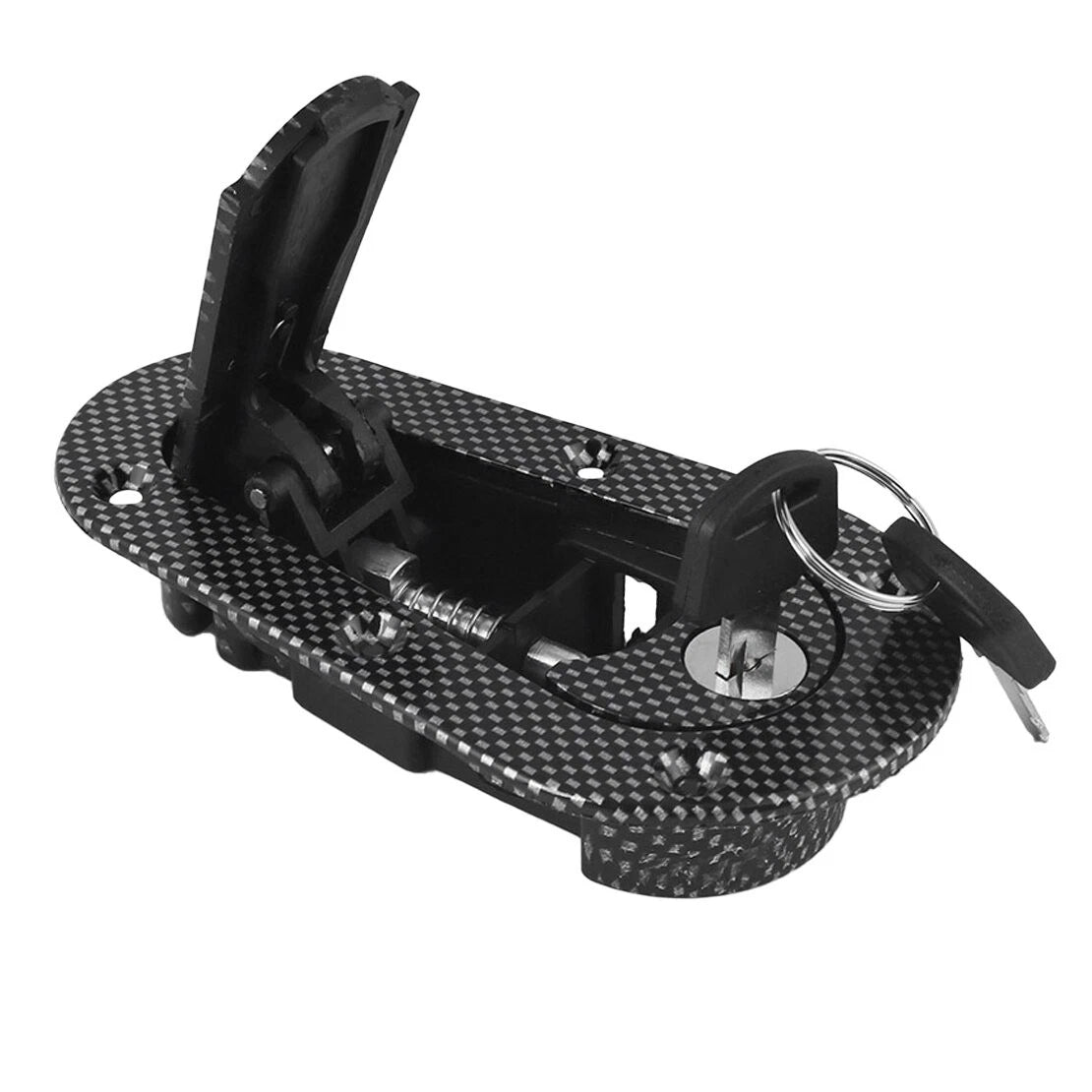 Carbon Fiber Racing Hood Pin & Flush Mount Latch Lock for Car