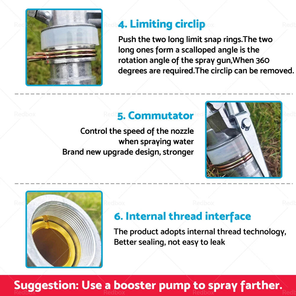 1.5" 2" Irrigation Spray Tool Sprinkler 360° Adjustable Impact for Water
