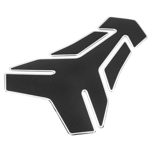 Tank Protector PVC Rubber Pad Emblem Sticker Silver Tone for Motorcycle