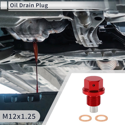1 Set M12x1.25 Engine Oil Drain Plug with Gasket for Car Motorcycle Boat