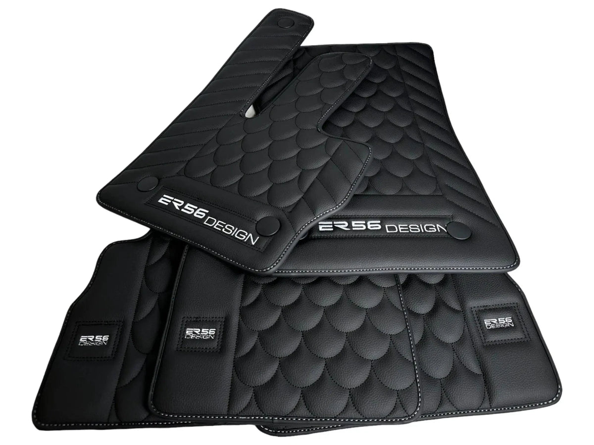 Black Leather Floor Mats for Mercedes Benz G-Class W463 (2018-2023)