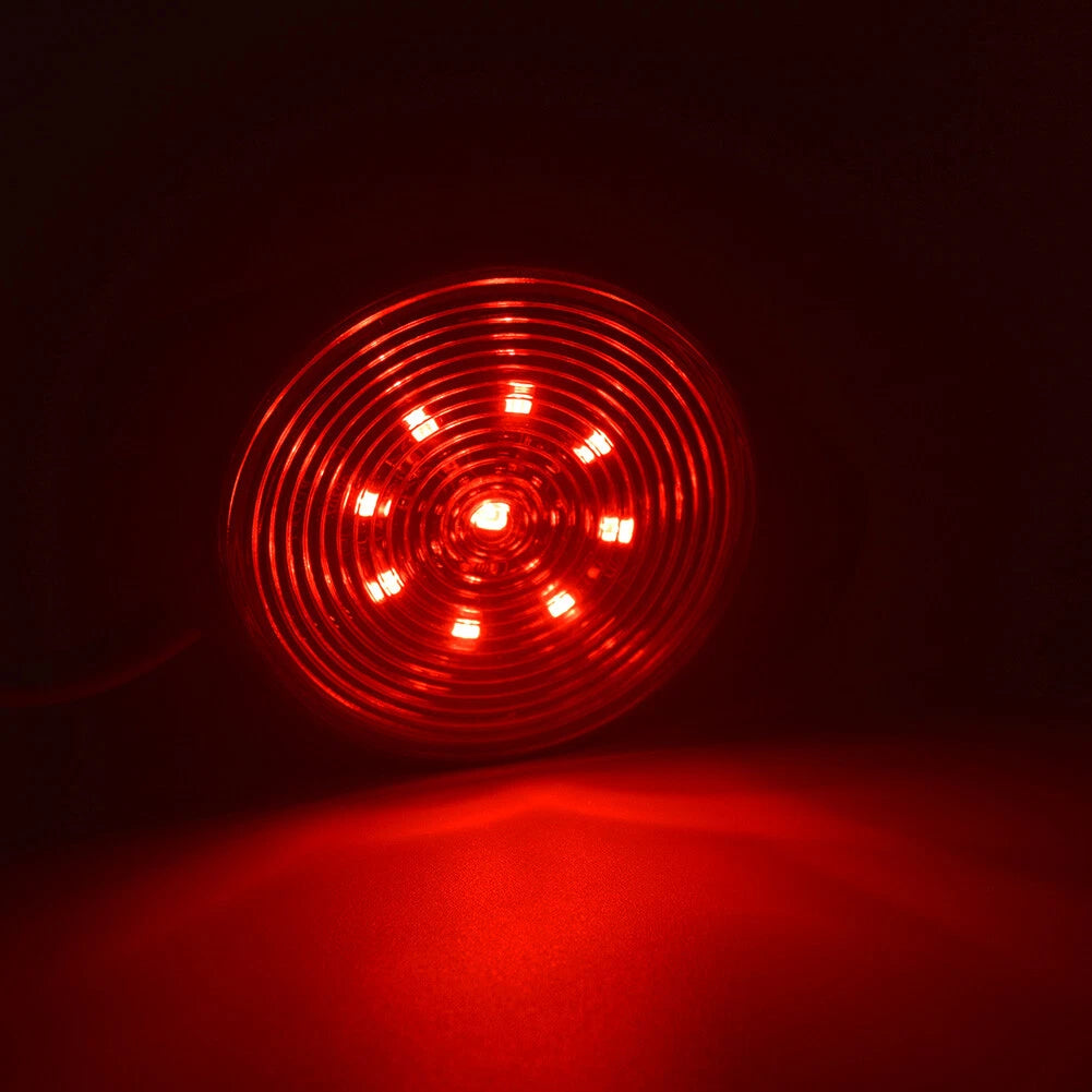 2 x Round 9 LED Side Marker Lights for Car, Bus, Truck, Trailer