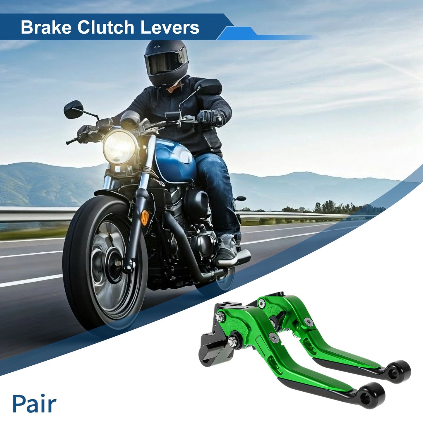Brake Clutch Levers / Short Long for Kawasaki Versys 650 Green Black